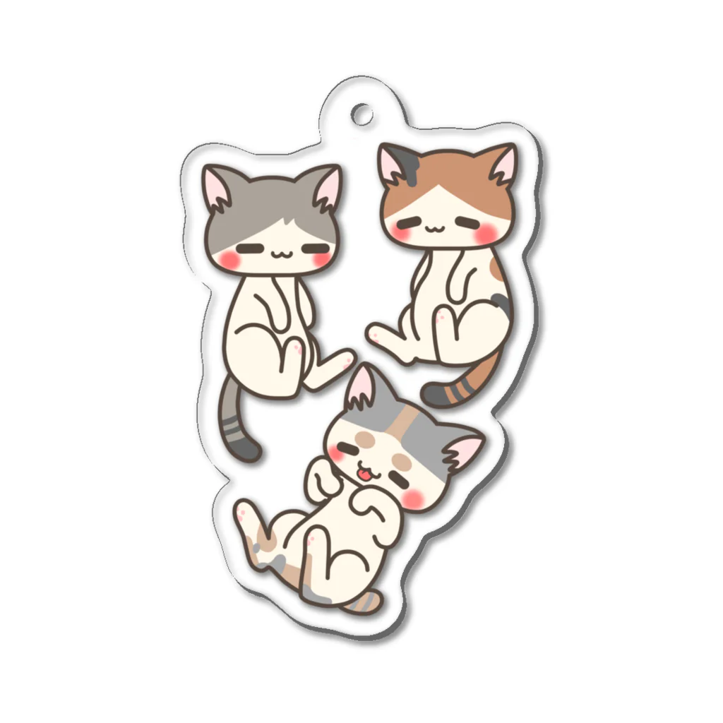 ねことおひるねのいい夢みてね Acrylic Key Chain