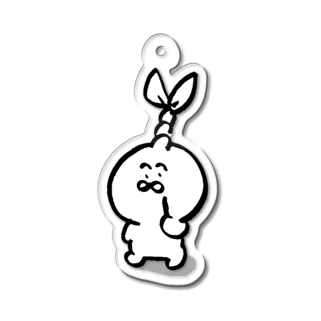 井上 いくらの歩きながらまゆげ描く Acrylic Key Chain