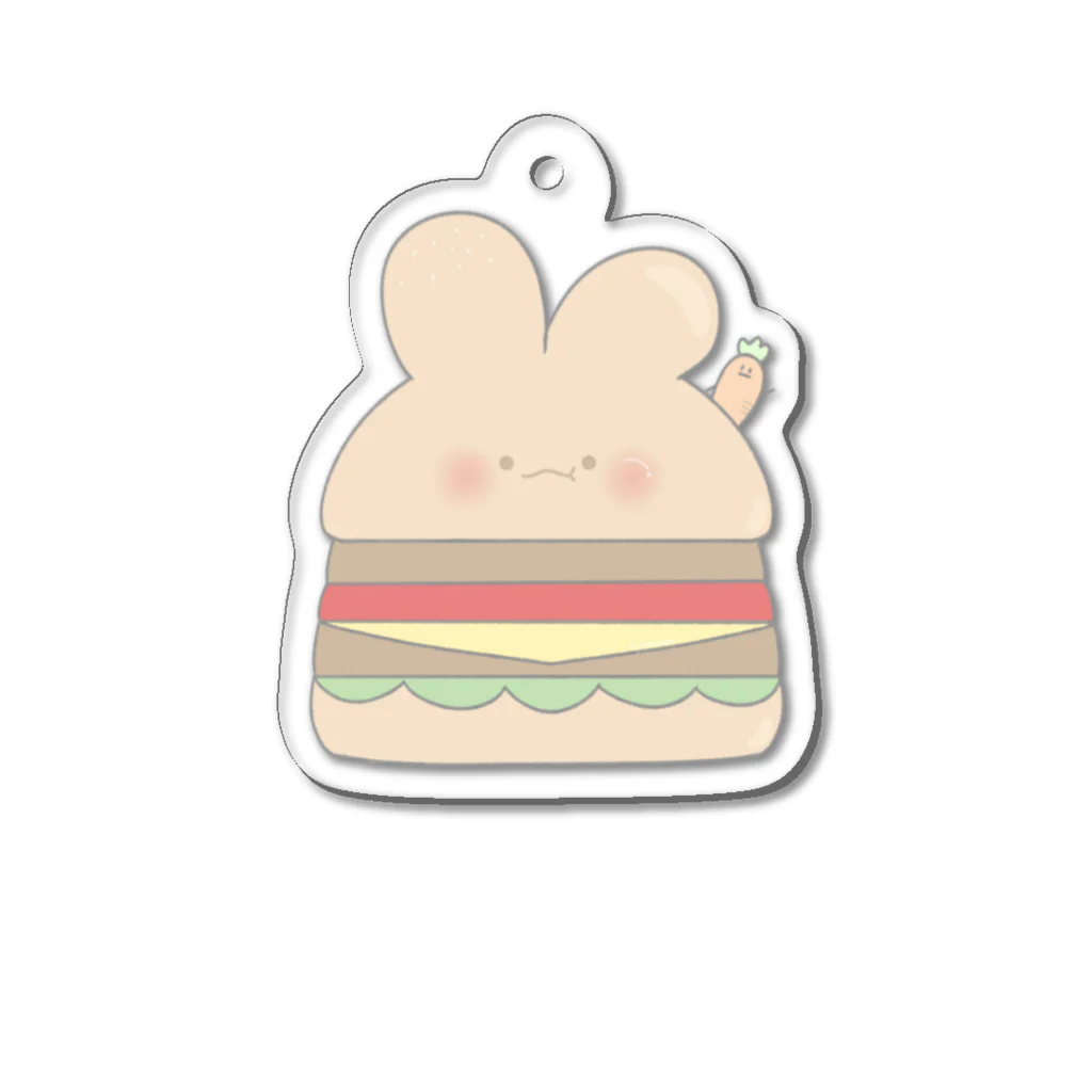 ukanoshopのらびきゅんバーガー Acrylic Key Chain