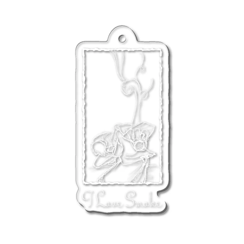 示 -shimes-のI Love Smoke Acrylic Key Chain