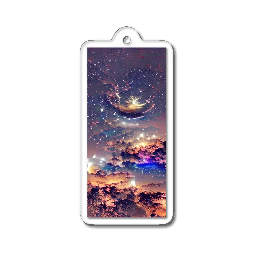 蒼い狐のAIの描いた宇宙 Acrylic Key Chain