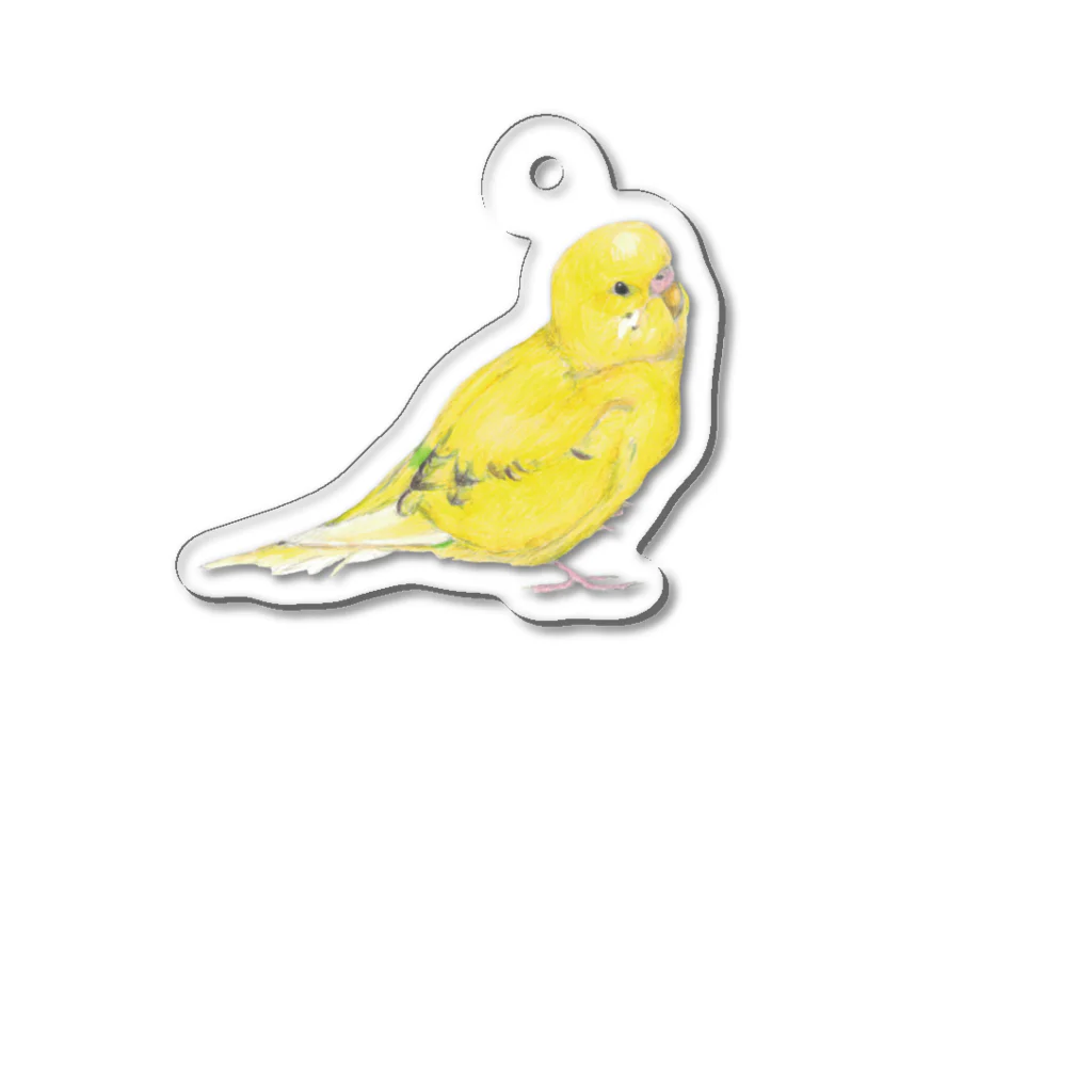 森図鑑の[森図鑑]セキセイインコ黄色 Acrylic Key Chain