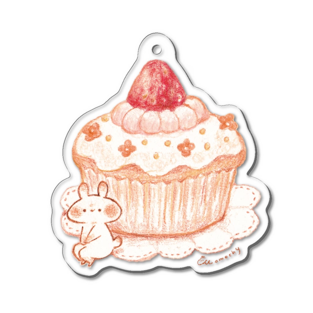 ＊momochy shop＊のカップケーキうさぎ Acrylic Key Chain