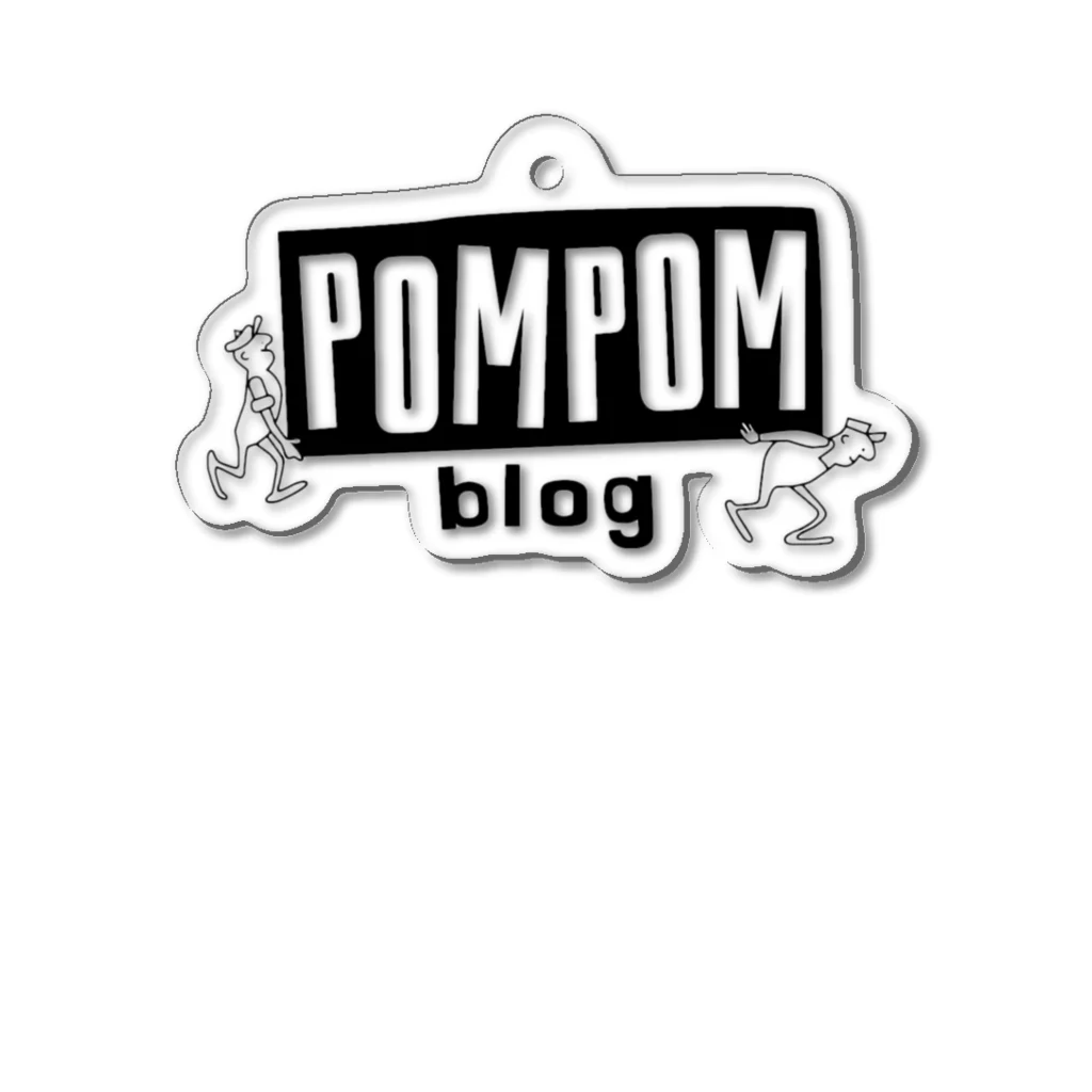 mf@PomPomBlogのPomPomBlog Logo（black） Acrylic Key Chain