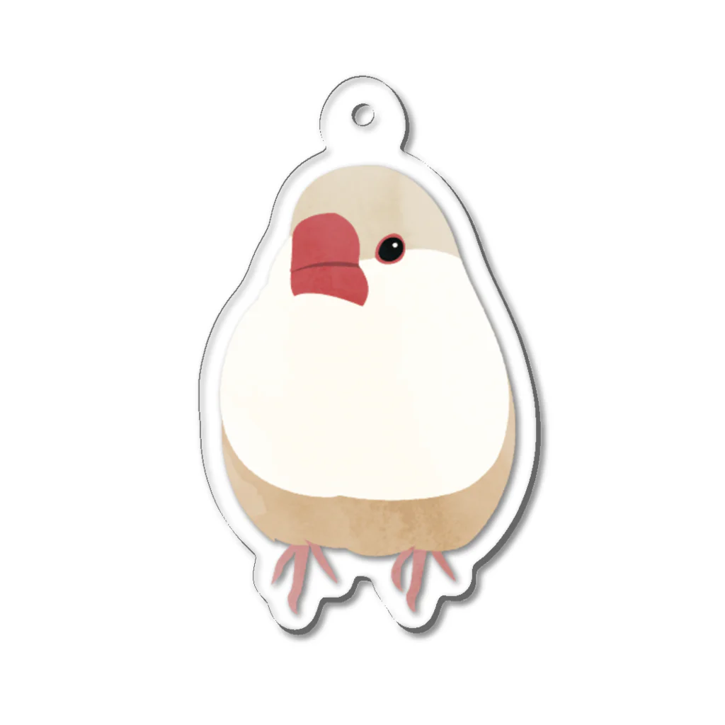 文鳥株式☆会社のクリーム文鳥さん Acrylic Key Chain