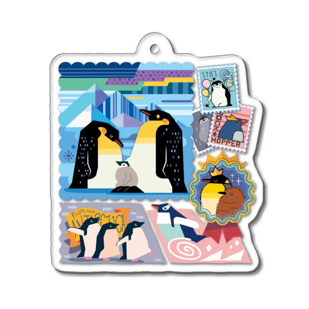 みなとまち層の南半球のペンギンたち Acrylic Key Chain