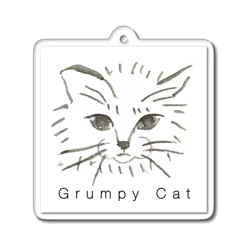 I E Nの気難しいネコ”grumpy cat” Acrylic Key Chain