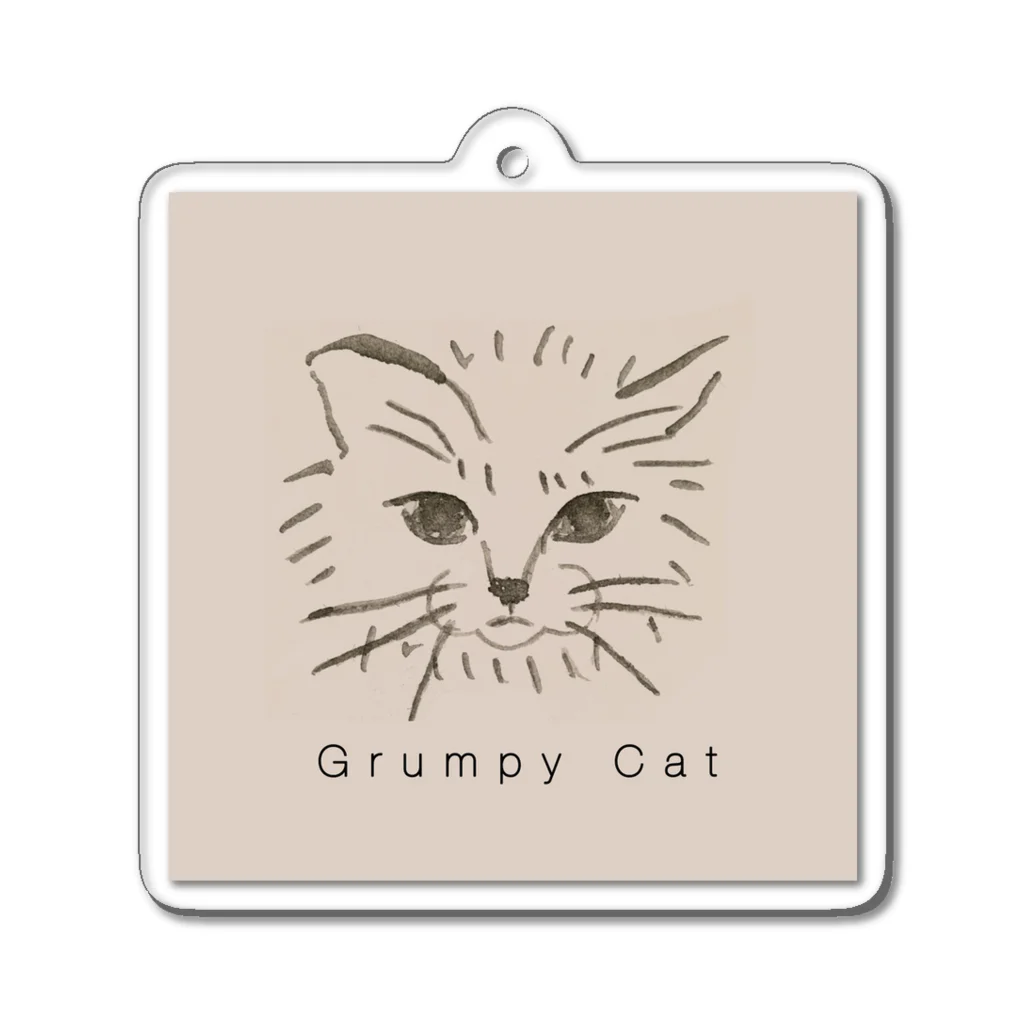 I E Nの気難しいネコ”grumpy cat” アクリルキーホルダー