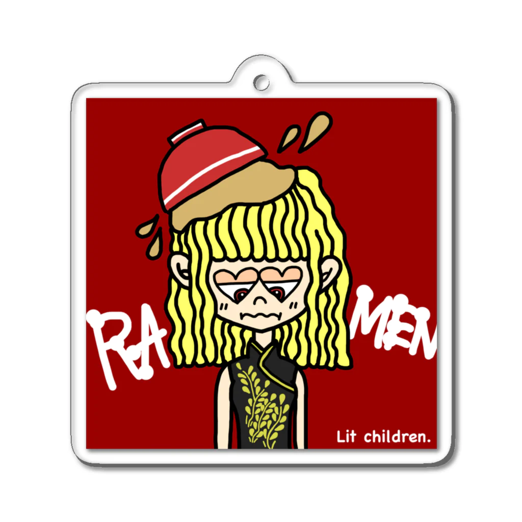 Lit children.のラーメンぶっかかったgirl. Acrylic Key Chain