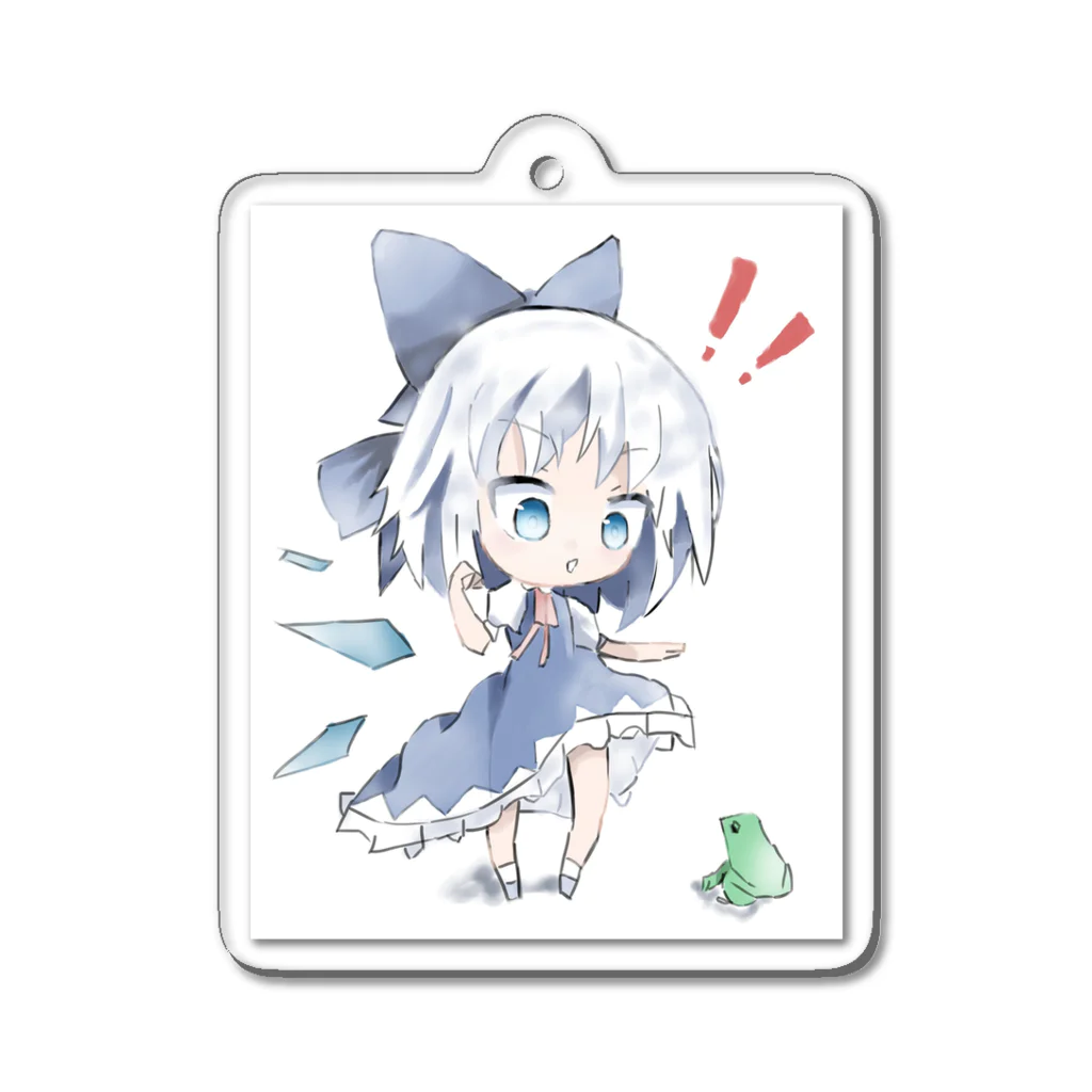 セキエンのおみせの【東方】チルノ&カエル Acrylic Key Chain