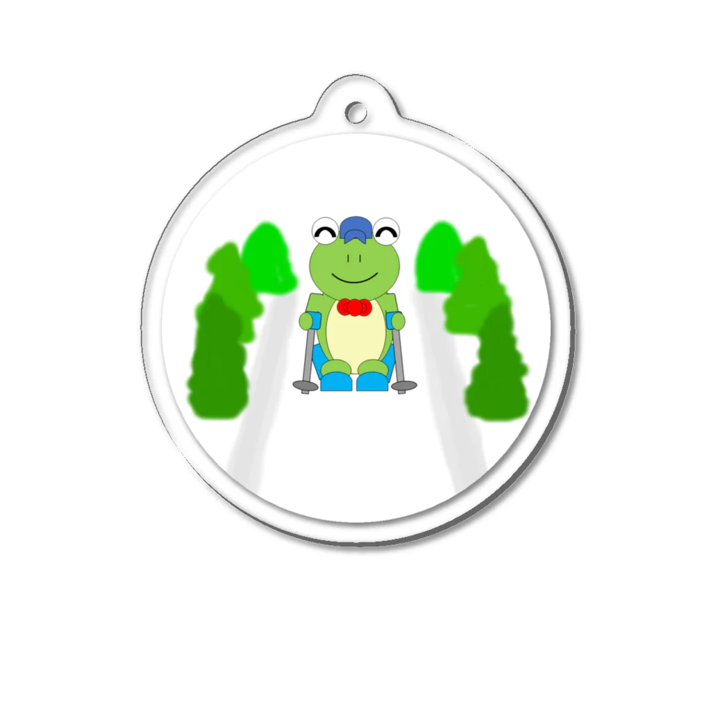 🐸かえるさんと仲間たち🐸のスキーとかえるさん Acrylic Key Chain