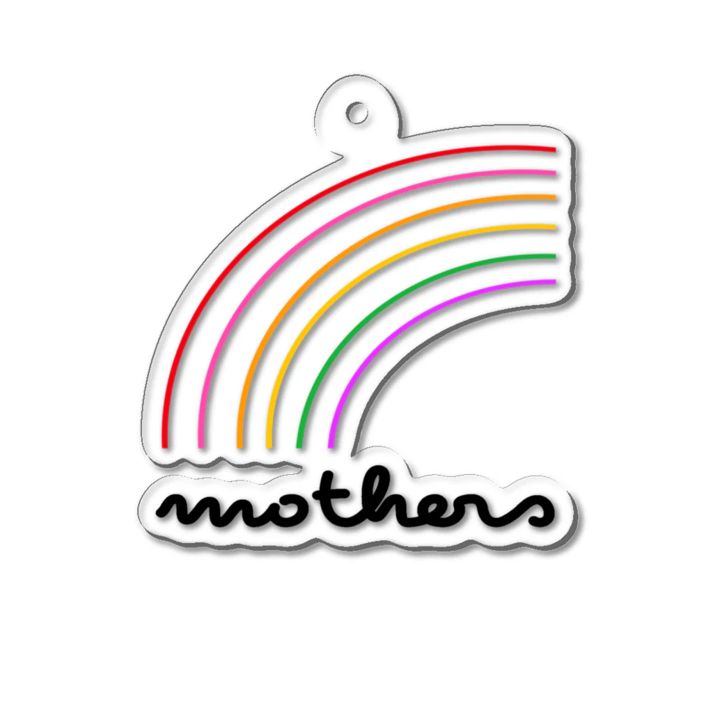 mothersのMOTHERS(虹ストライプ黒字) Acrylic Key Chain