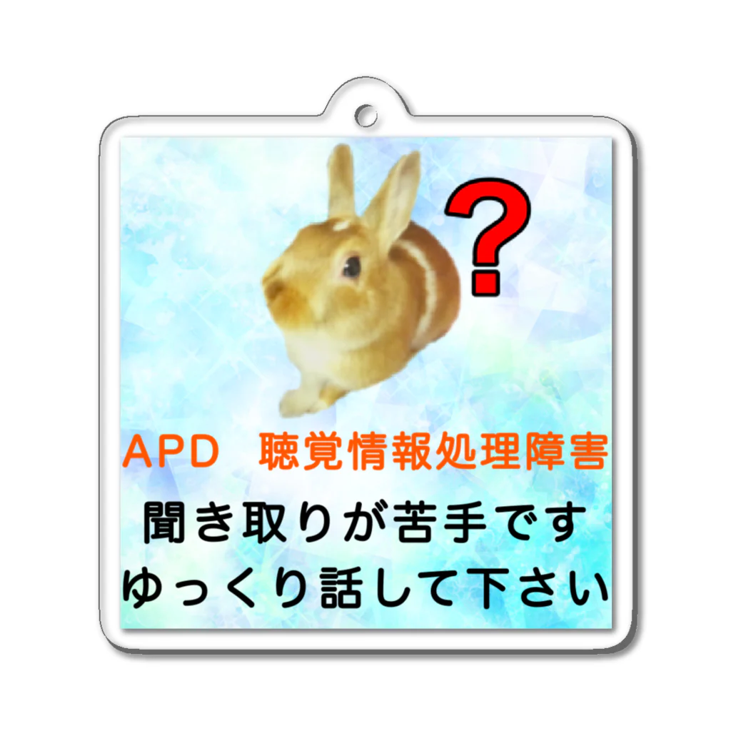 ドライのうさぎ　APD 聴覚情報処理障害　聞き取りが苦手 アクリルキーホルダー