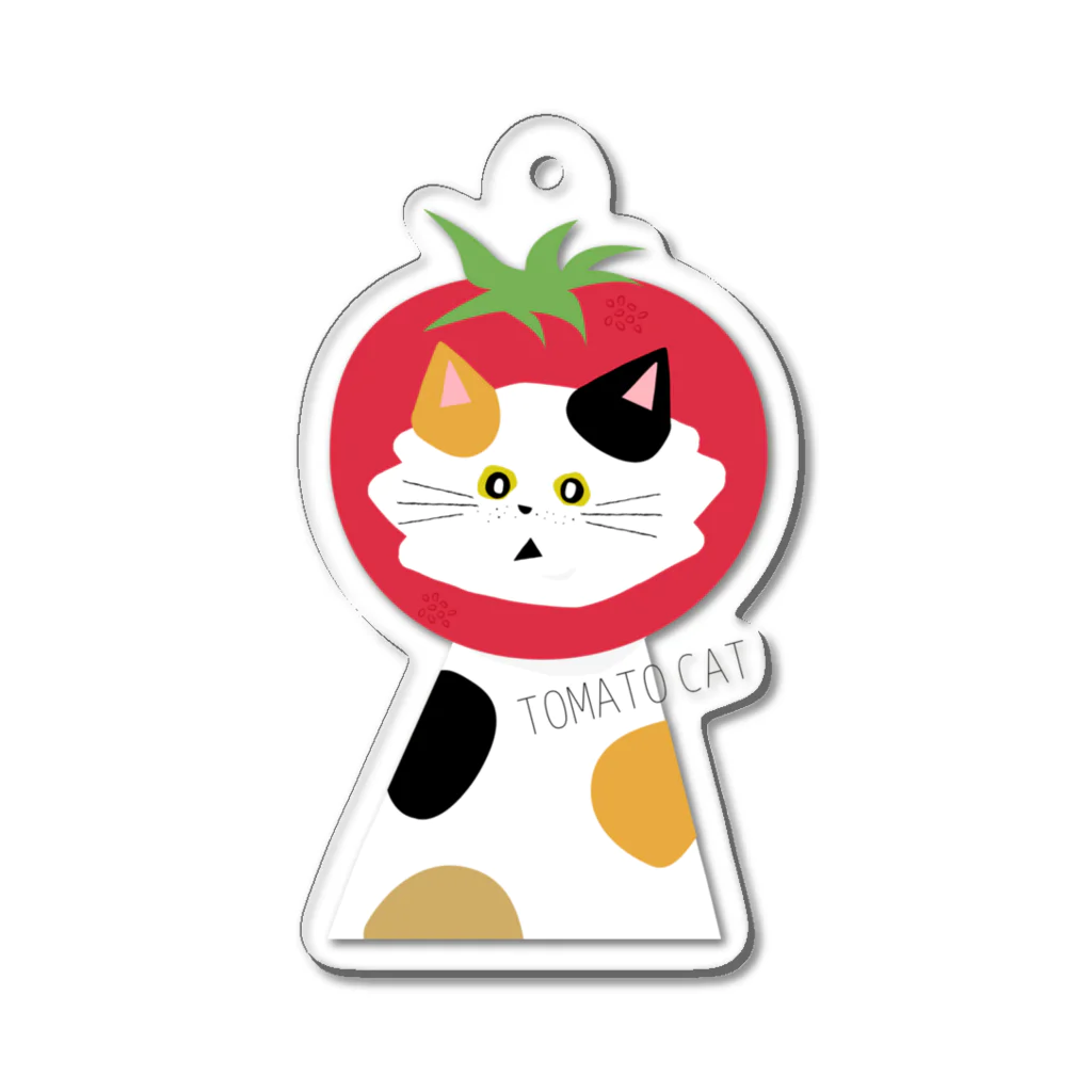 SugarWaterCat SHOPのトマト猫 TOMATO CAT Acrylic Key Chain