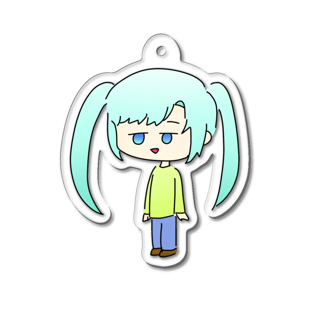 レンコンの露店のジト目なツインテLAZちゃん Acrylic Key Chain