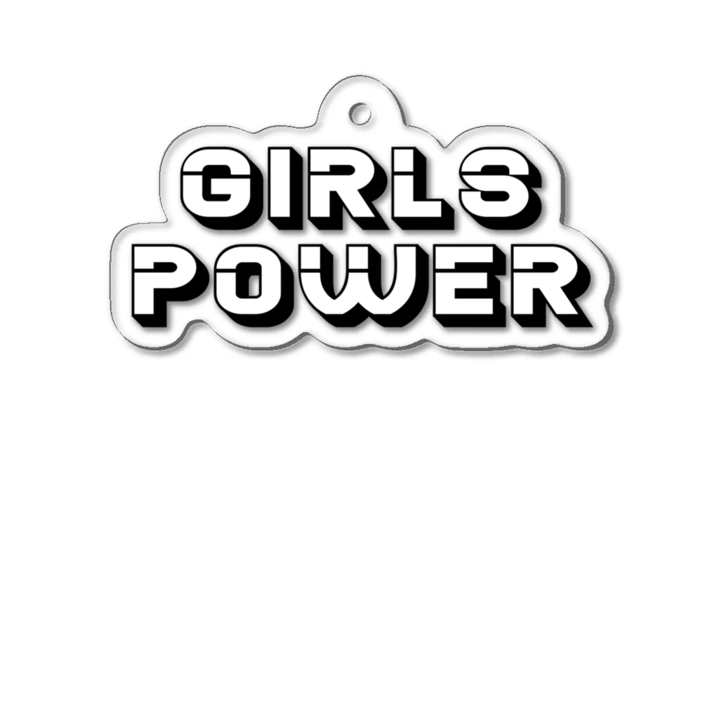 DeaRegaloのGirls power モノクロ アクリルキーホルダー