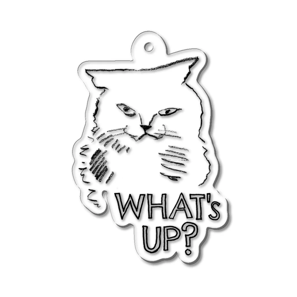 かにみそのWhat' up? 猫くん Acrylic Key Chain