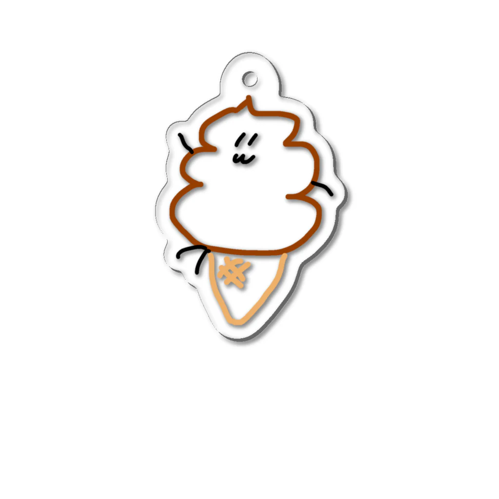 ソフトくん‪🍦‬のソフトくんコーンバージョン Acrylic Key Chain