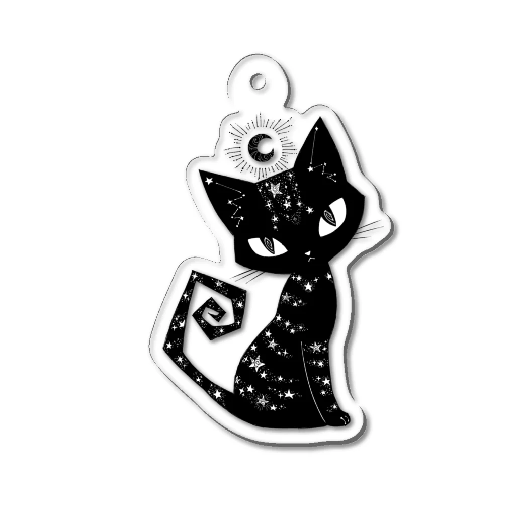 ぐるぐる洋品店のStarry Tabby Cat Acrylic Key Chain