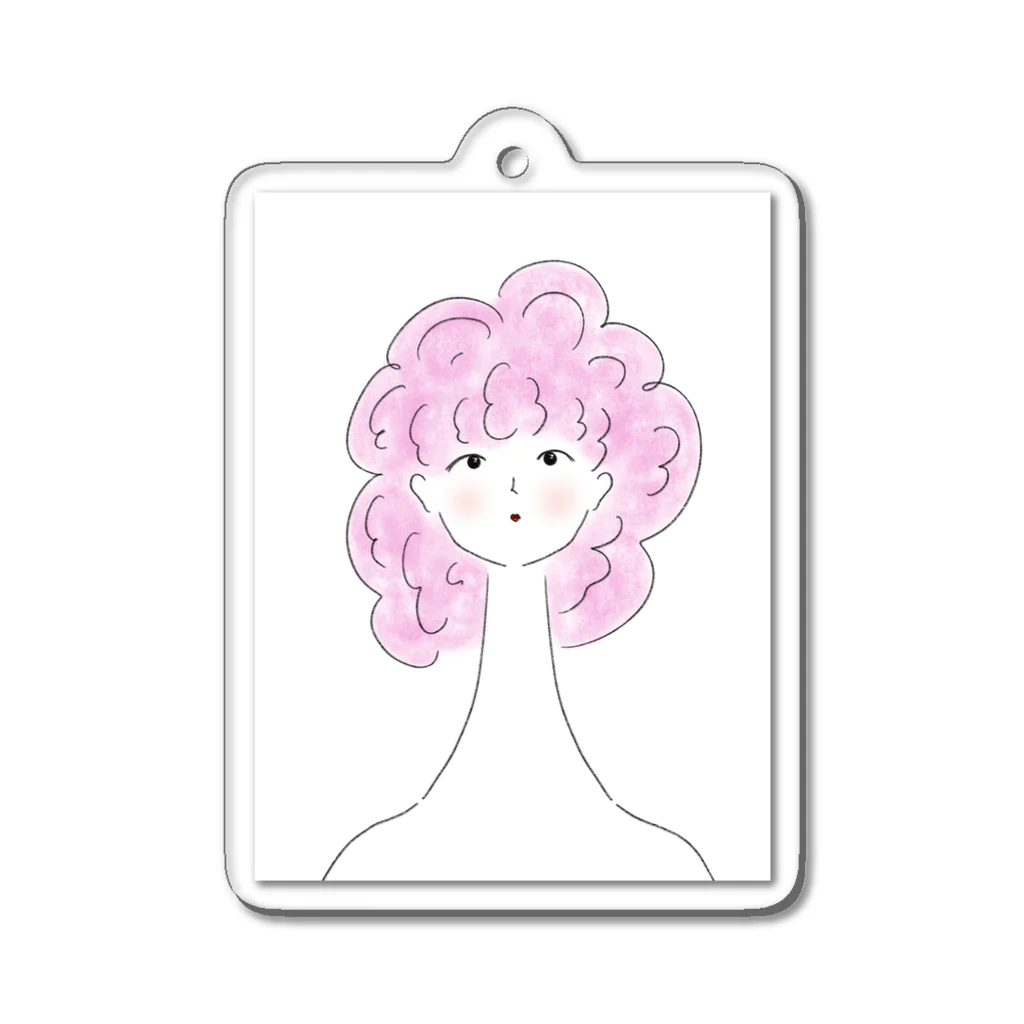 可愛いウインクの咲く Acrylic Key Chain