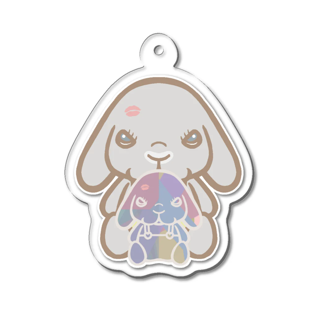 pipippuのキスうさぎ（仲良し） Acrylic Key Chain