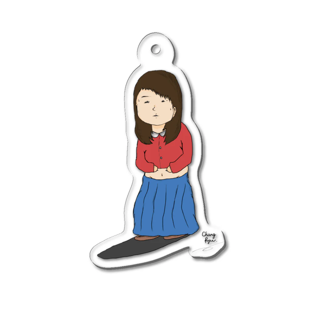 すけっちぶっくのおうちのすけっちぶっく　おなかがでたシリーズ Acrylic Key Chain