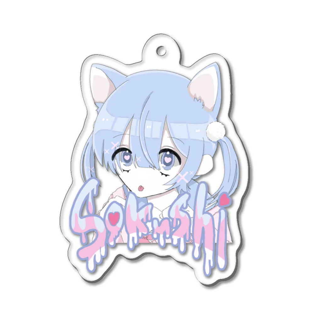 週末またねのにゃんこ少女 Acrylic Key Chain