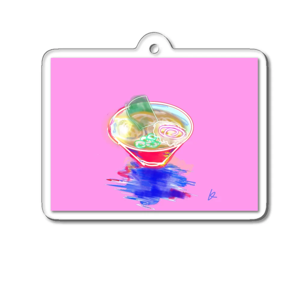 kashikuのネオンラーメンピンク Acrylic Key Chain