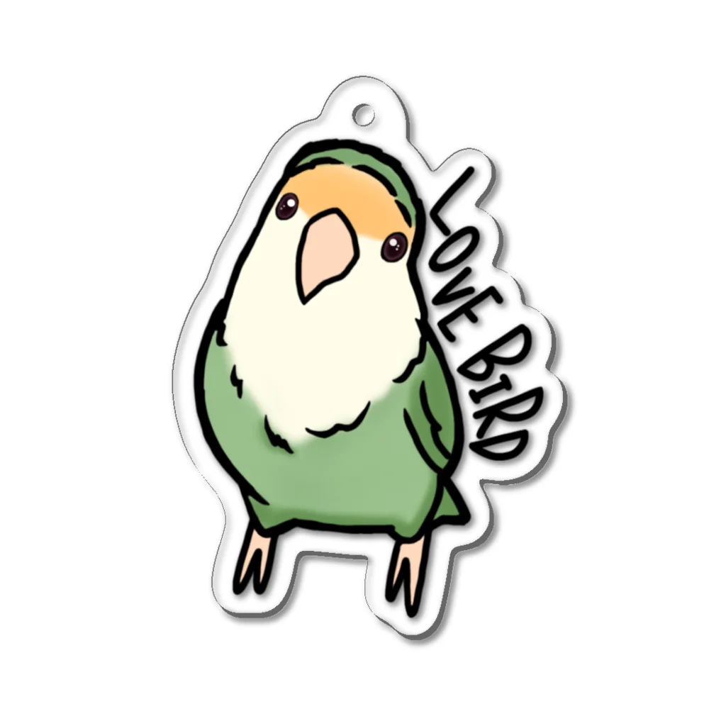 ぴのとま@の小首を傾げるコザクラインコ Acrylic Key Chain