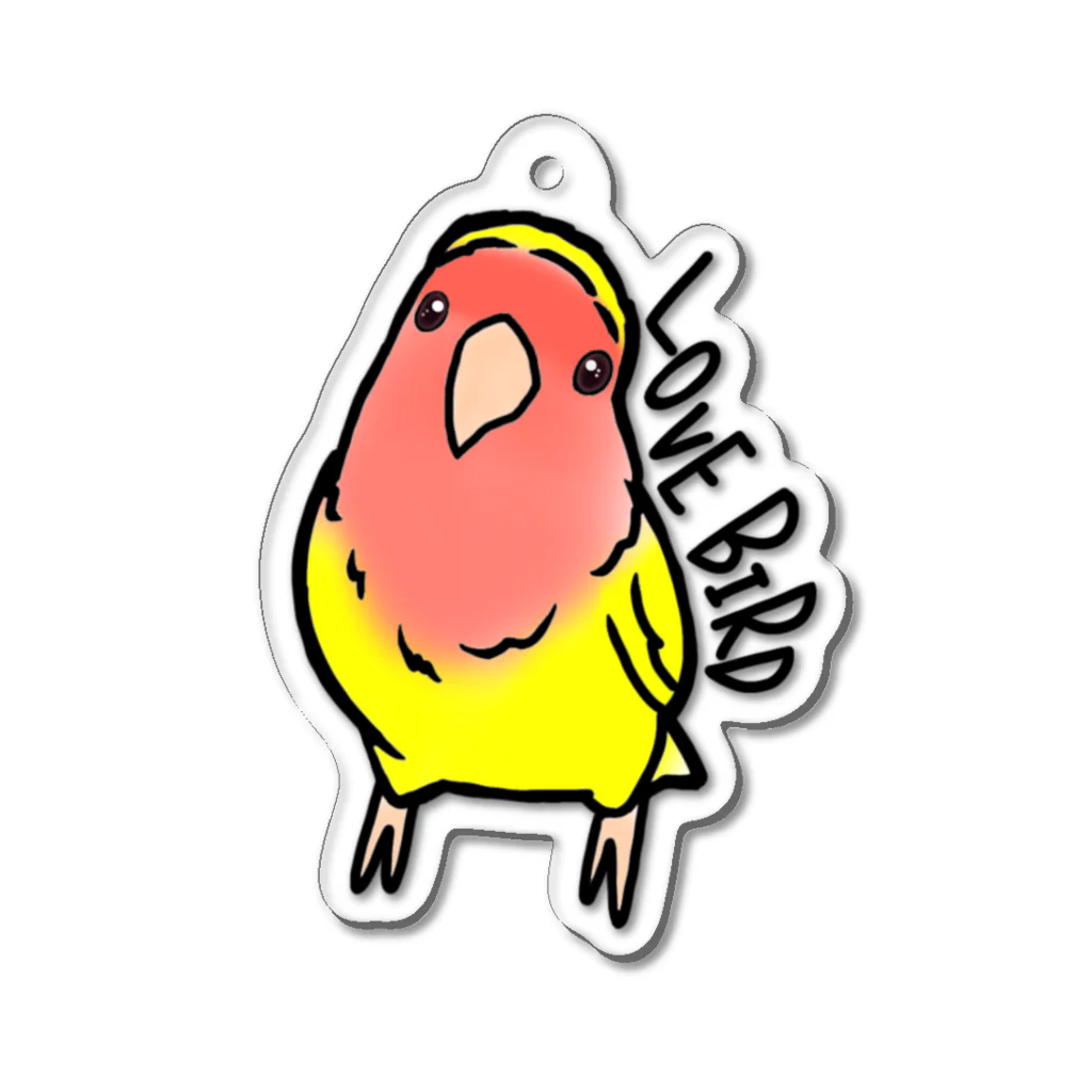 ぴのとま@の小首を傾げるコザクラインコ Acrylic Key Chain