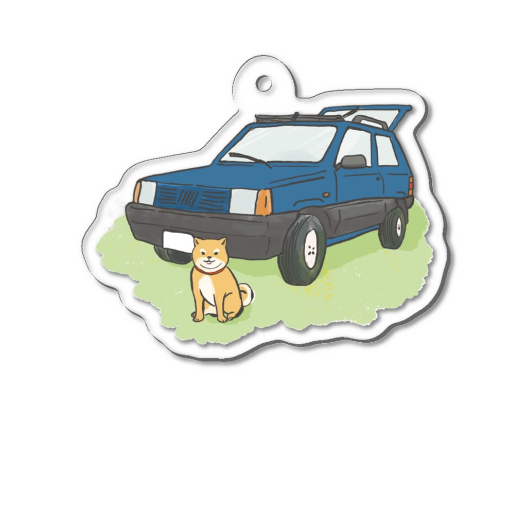 pandaticsの【青】ぱんだといぬ Acrylic Key Chain
