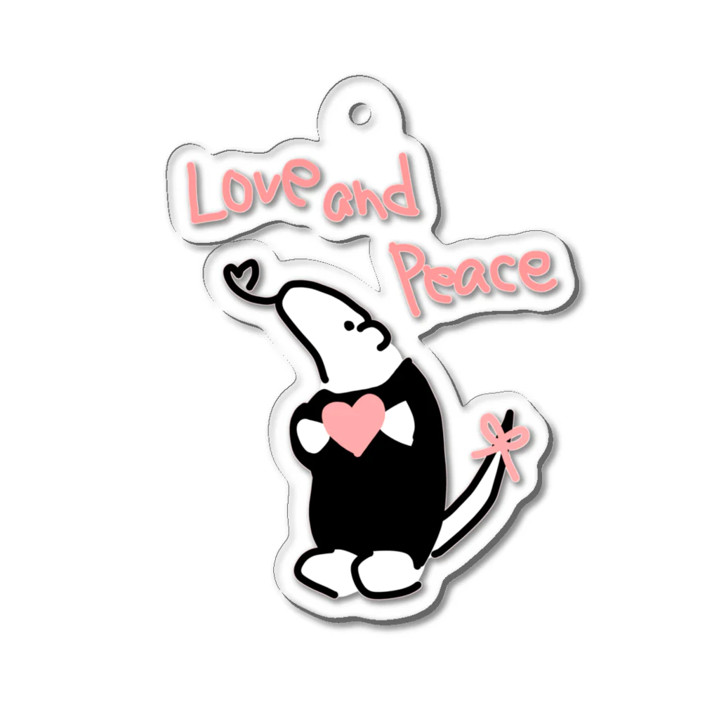 ミナミコアリクイ【のの】のLove and Peace Acrylic Key Chain