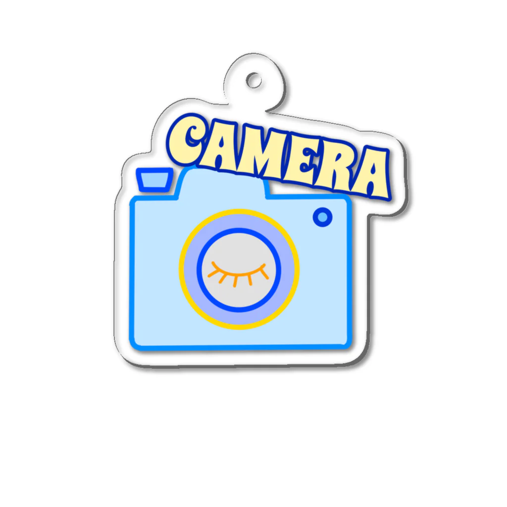 charlolのcamera ブルー アクリルキーホルダー