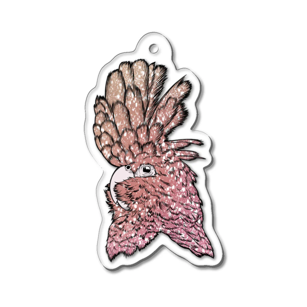 夜市のPink Parrot Acrylic Key Chain