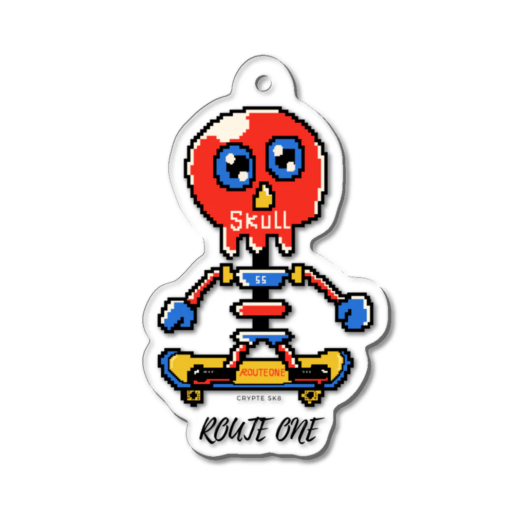 oekaki/ROUTE ONEのスカルスケーター Acrylic Key Chain