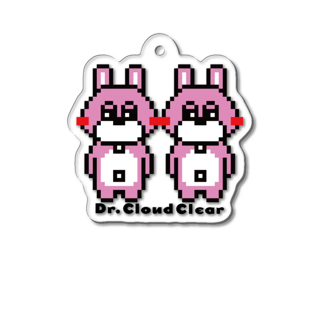 Dr.Cloud Clearの2匹のドットUSAGI アクリルキーホルダー