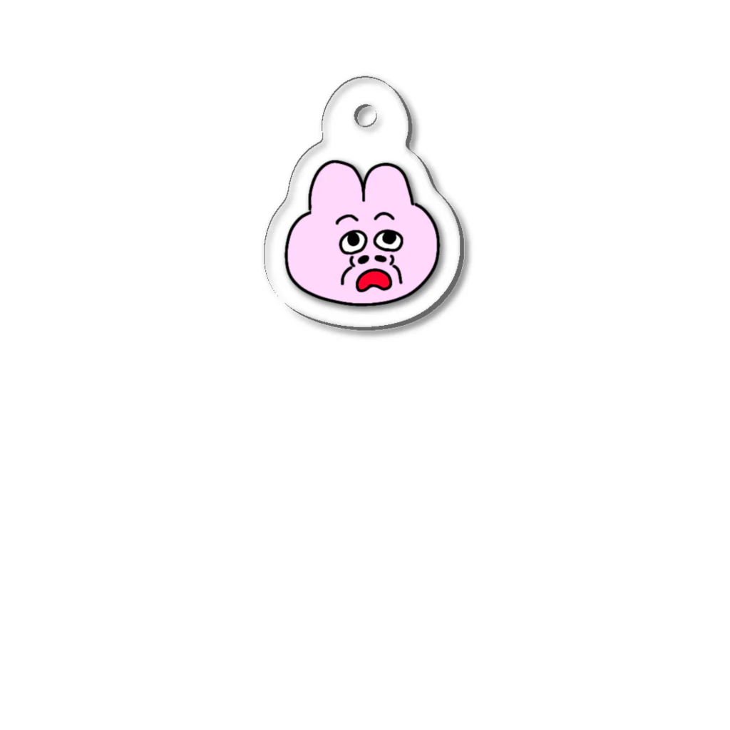 バブルガム@LINEスタンプのムカつく顔のうさぎ Acrylic Key Chain