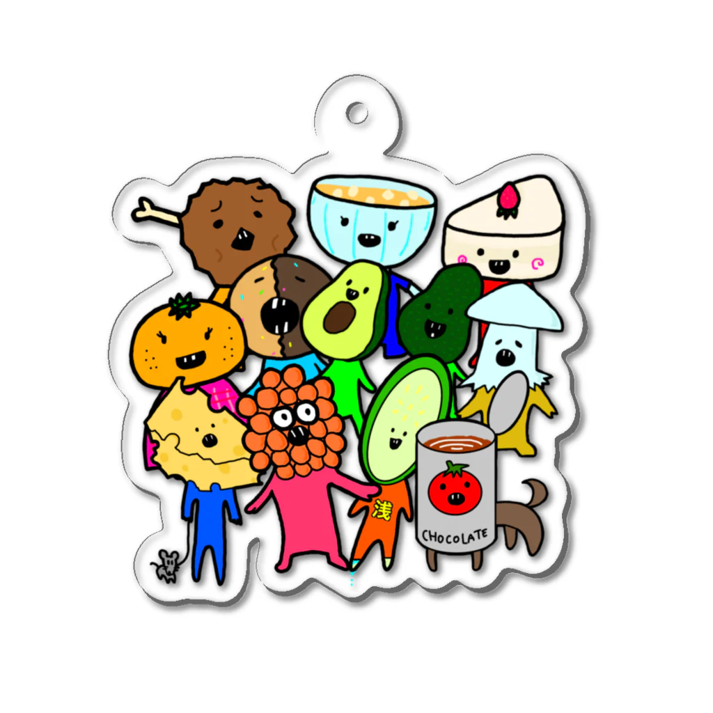 1GATAの1GATA Friends Acrylic Key Chain