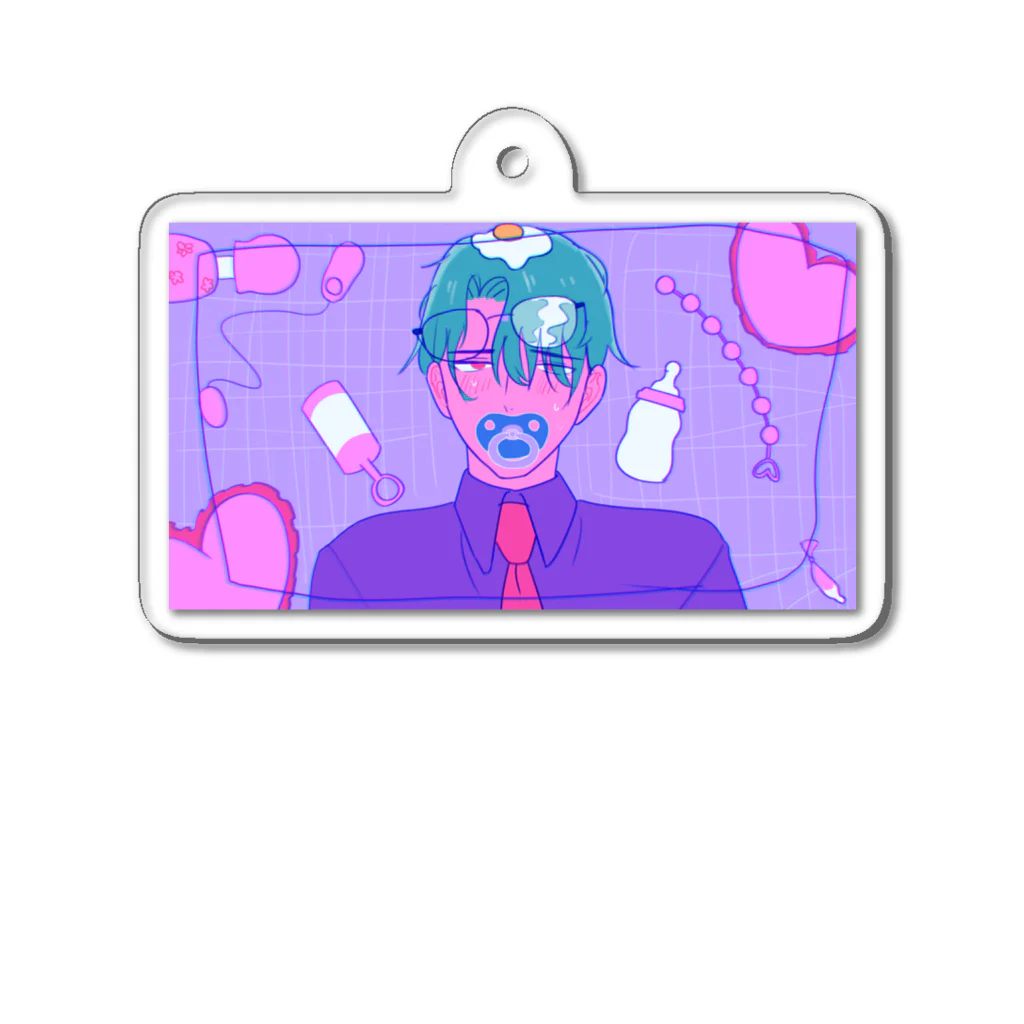 充電中のおじさんと大人のおもちゃ Acrylic Key Chain