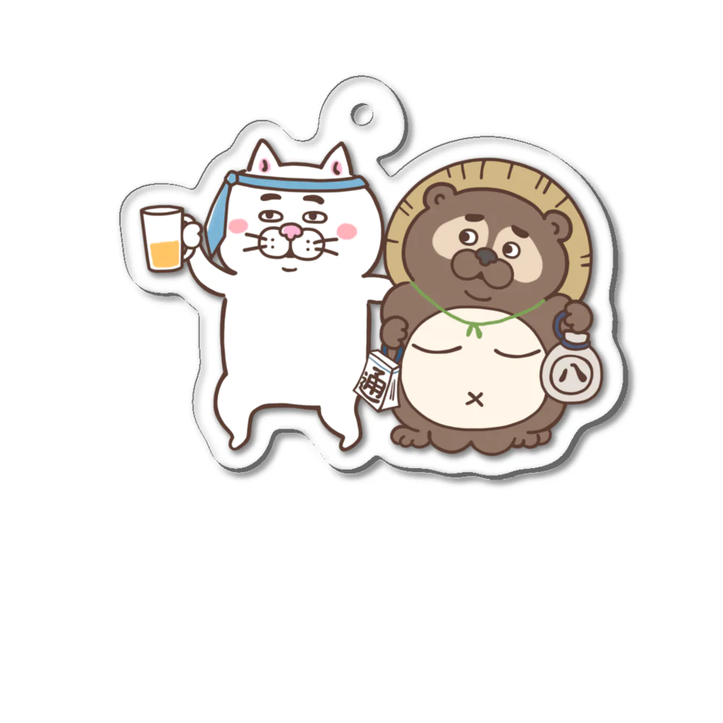 目つきの悪い猫＠いけやけいの酔っ払いにゃんこ Acrylic Key Chain