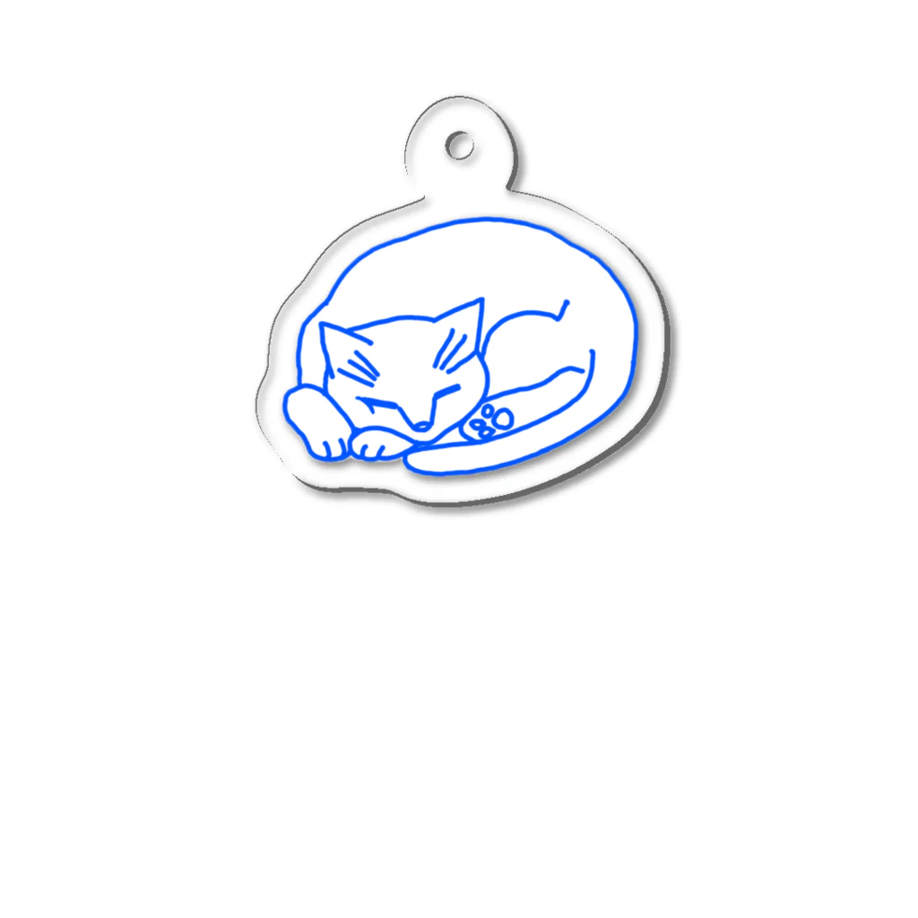 くものいとの丸まって眠る猫 Acrylic Key Chain