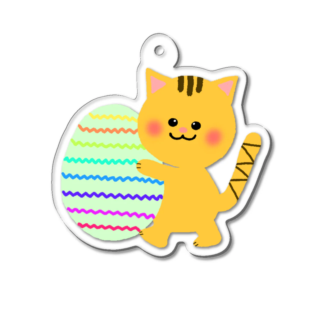 "hand omame" HAPPY Factory from SUZURIのEaster cat by Gallery "hand omame" Acrylic Key Chain