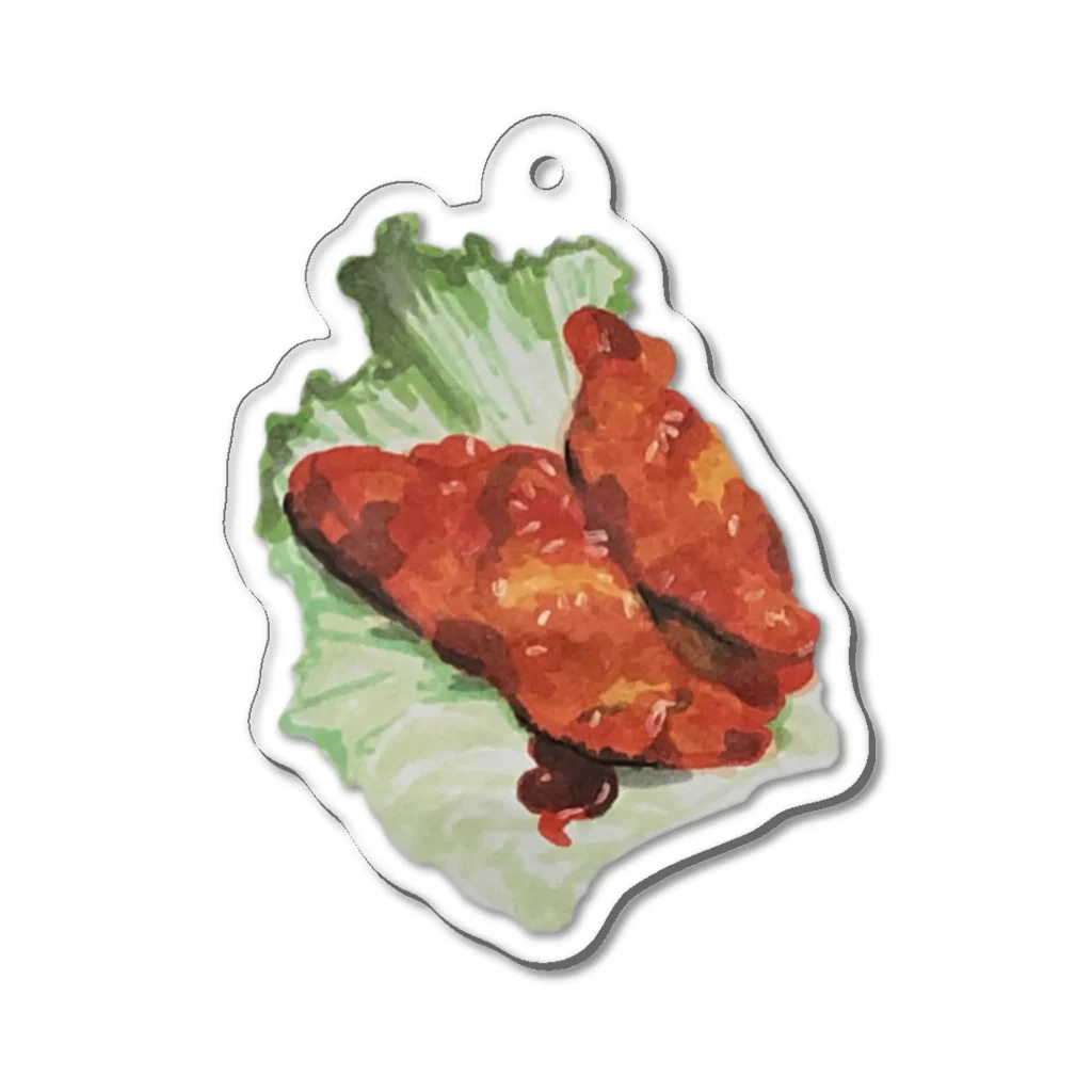 🐶シュナといろいろ🎨のヤンニョムチキン Acrylic Key Chain