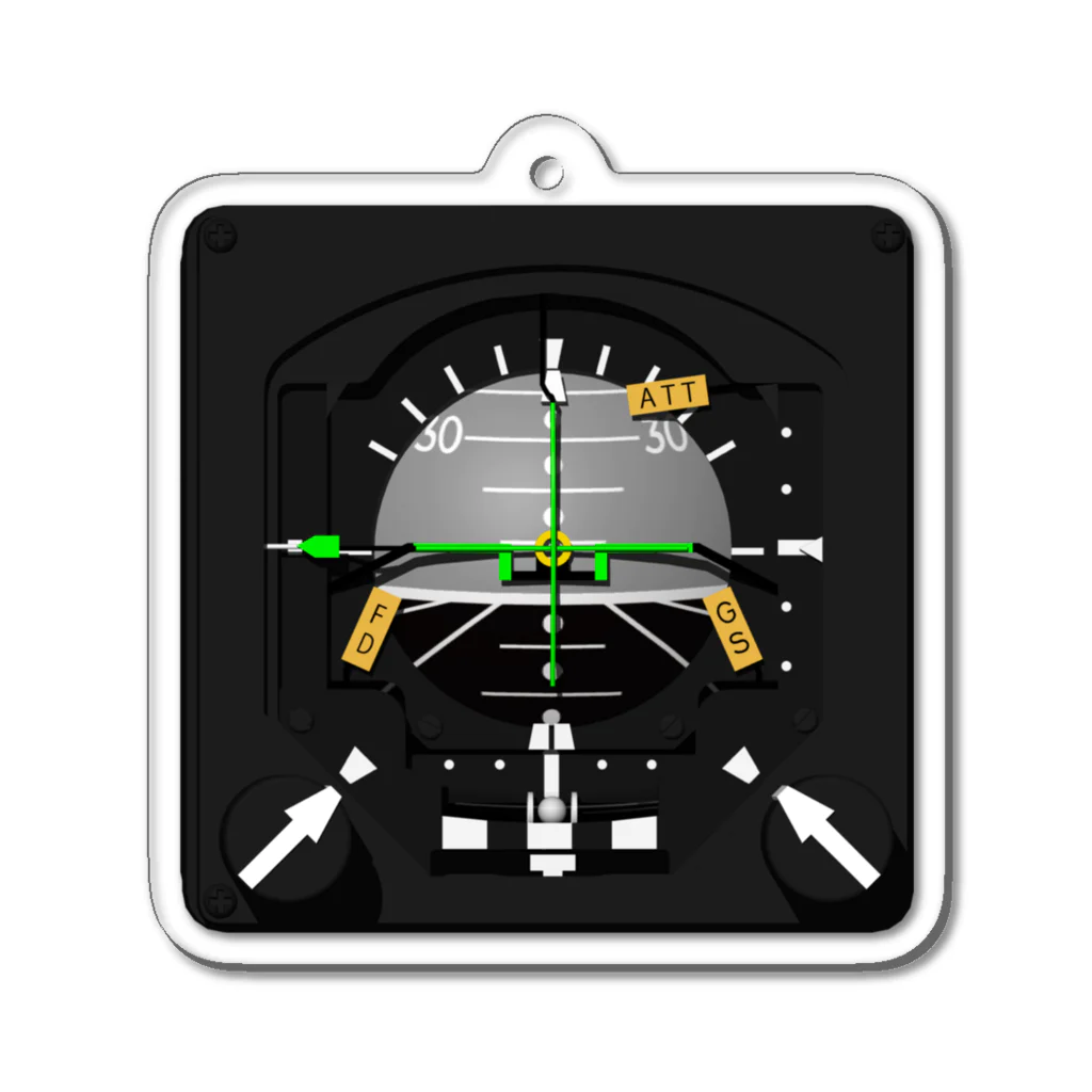 Y.T.S.D.F.Design　自衛隊関連デザインの陸上自衛隊　UH-1J計器シリーズ　ADI Acrylic Key Chain