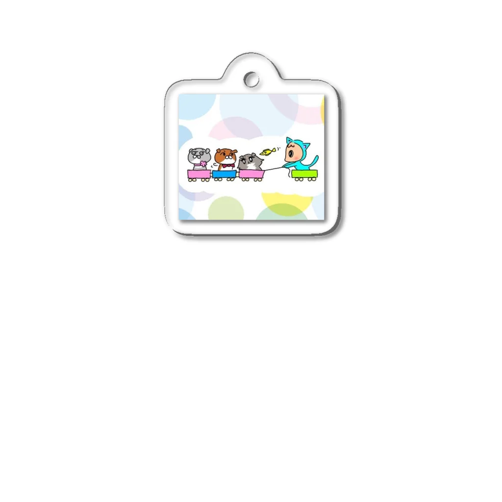 さぼてんのネコミュニケーションのさぼてん家のお出かけ Acrylic Key Chain