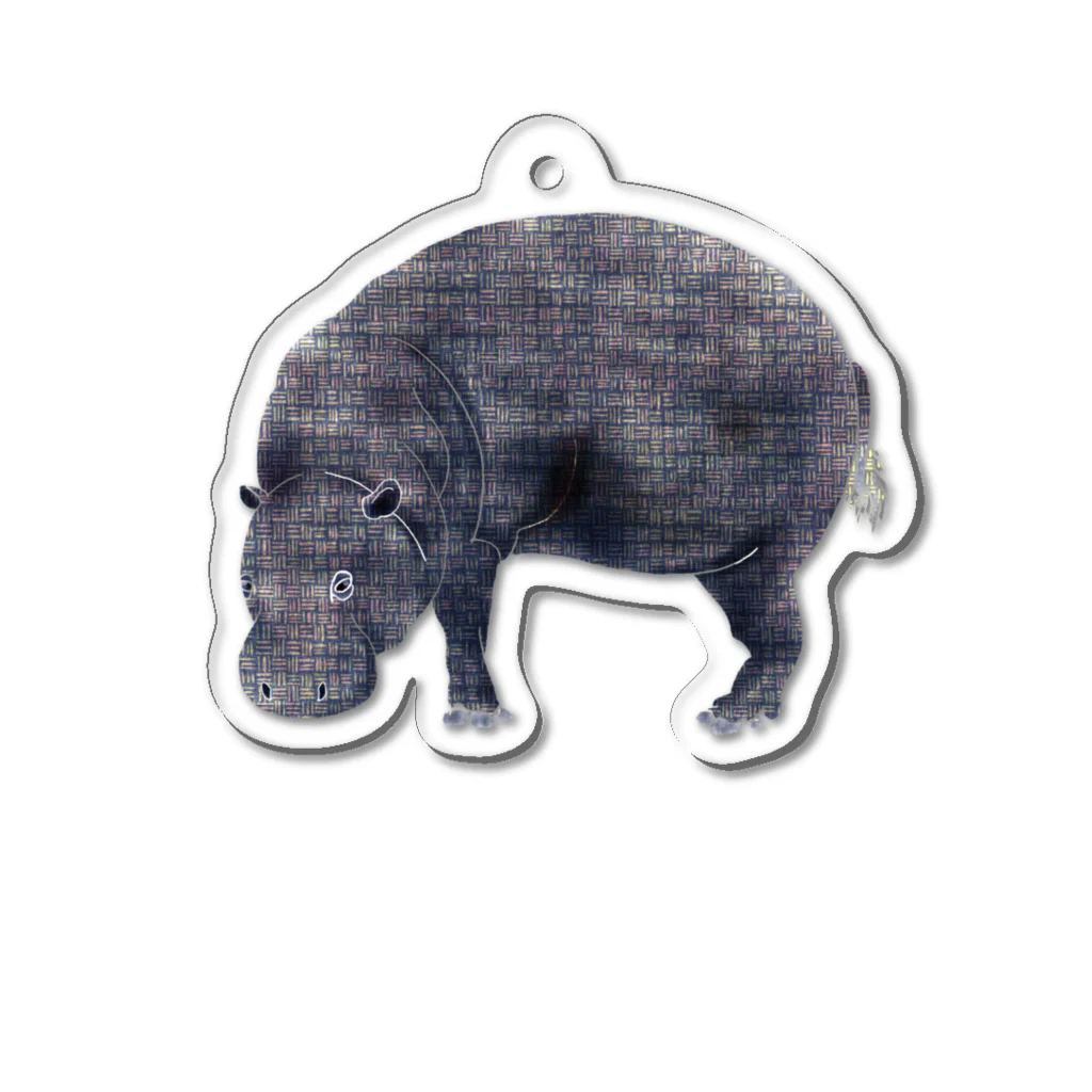 文様動物園 Pattern Zoo Museum shopの算木崩し × コビトカバ Acrylic Key Chain