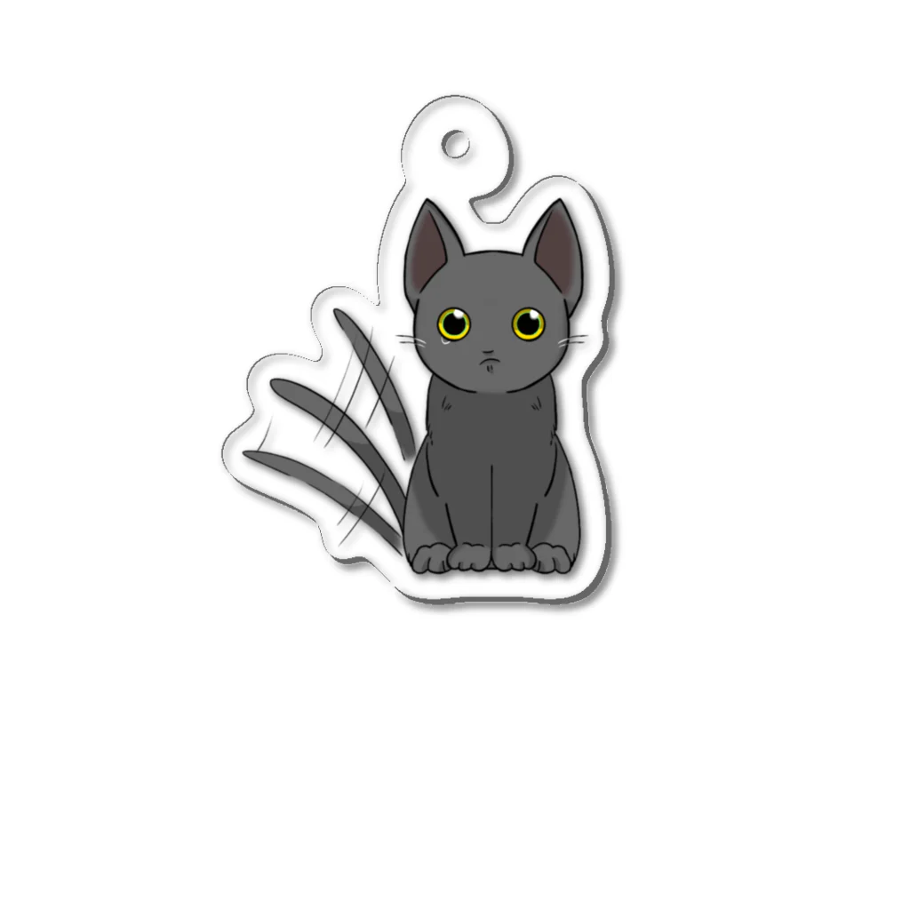 うさりんごの黒猫のクロア Acrylic Key Chain