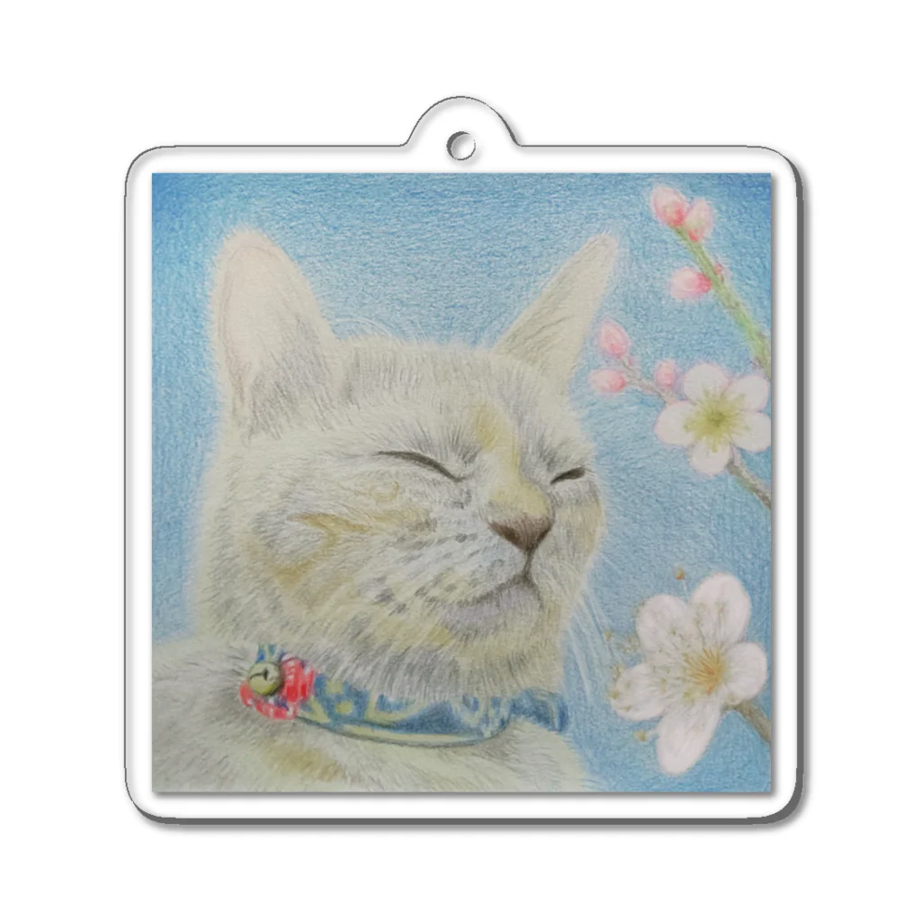 理絵のねこ ぬくぬく Acrylic Key Chain