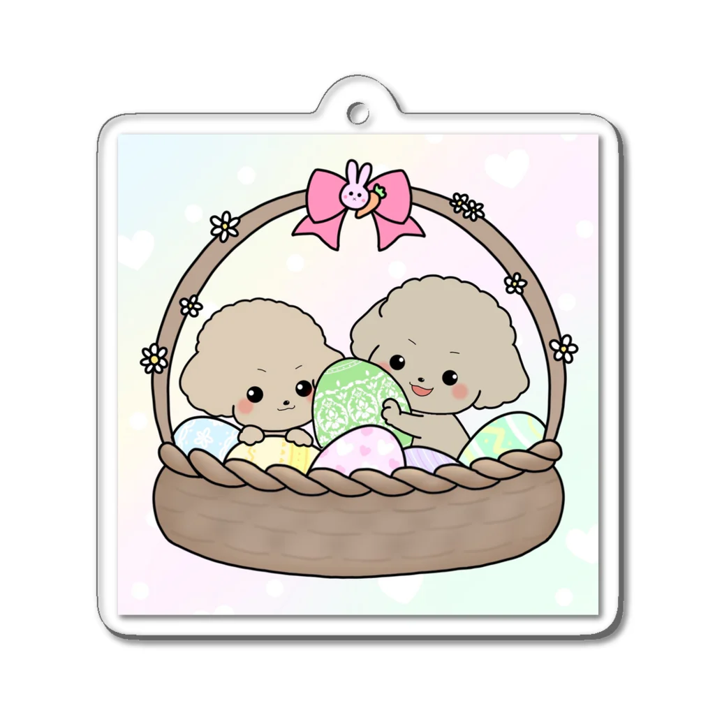 pote©o*  ハンドメイドドッグウェアの煌くん蓮くんイースターバージョン Acrylic Key Chain