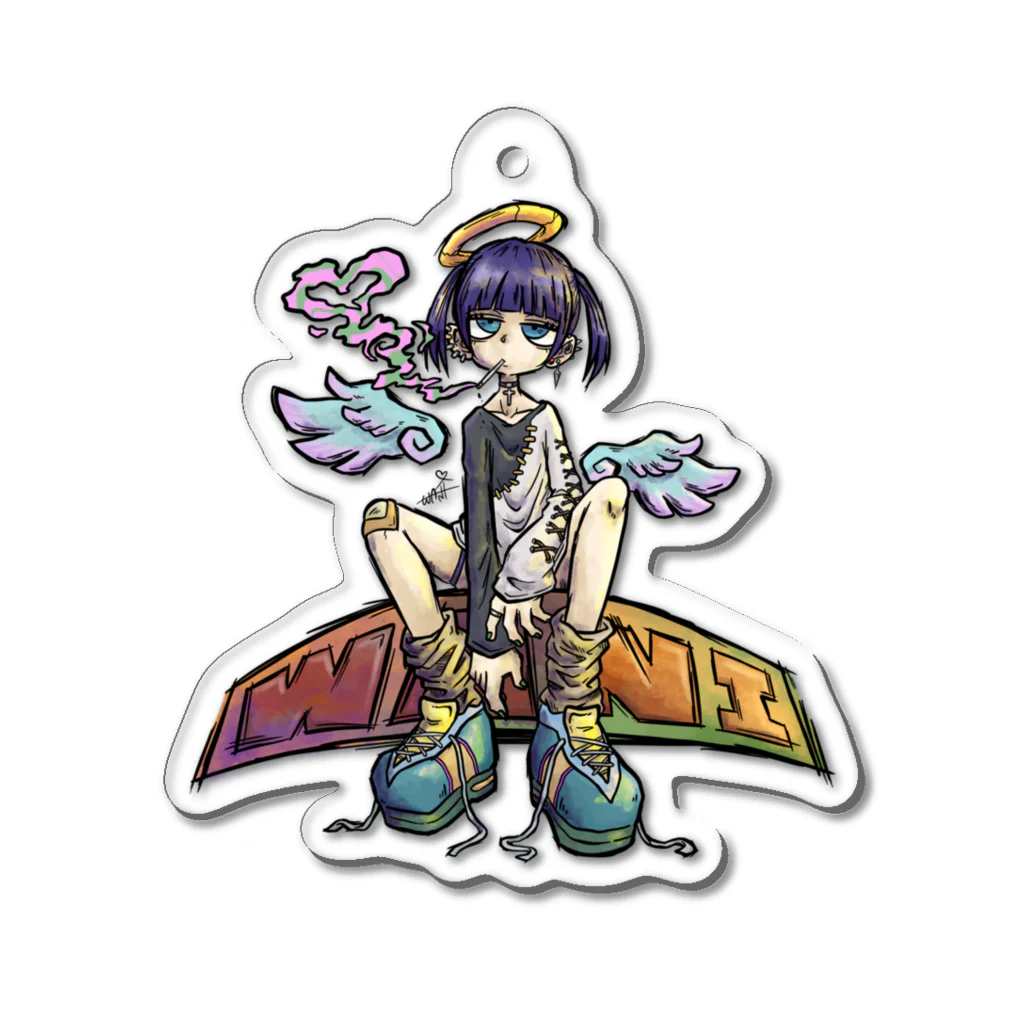 わにさん🐊🐊のsmoking angel Acrylic Key Chain